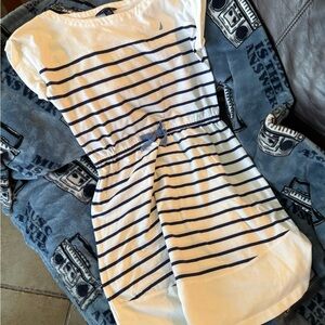 Nautica Navy and White Striped Dress